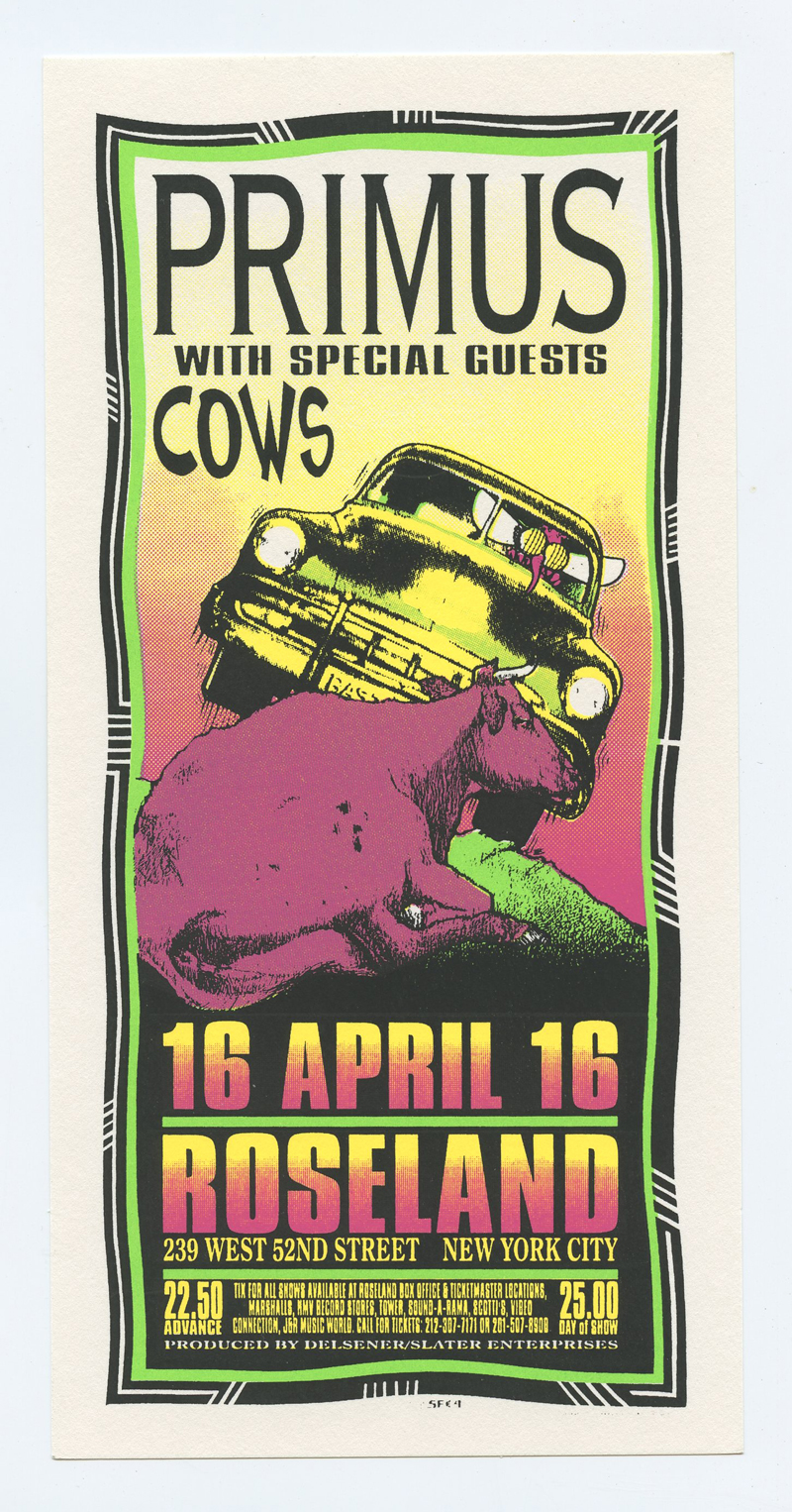 Primus Handbill 1996 Apr 16 Rose Island NY Mark Arminski