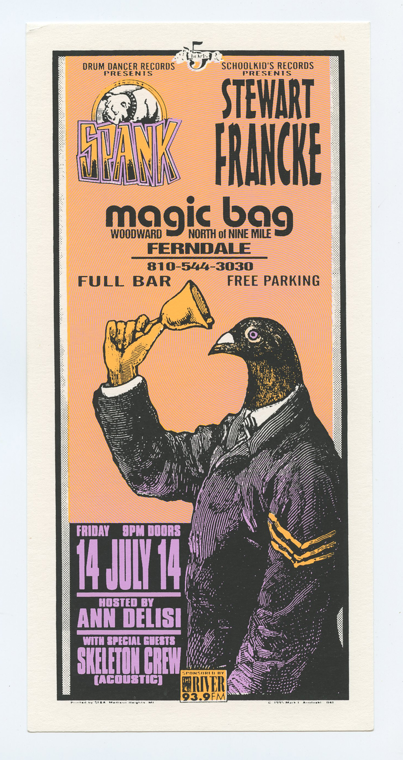 Stewart Francke Handbill 1995 Jul 14 Magic Bag Ferndale Mark Arminski