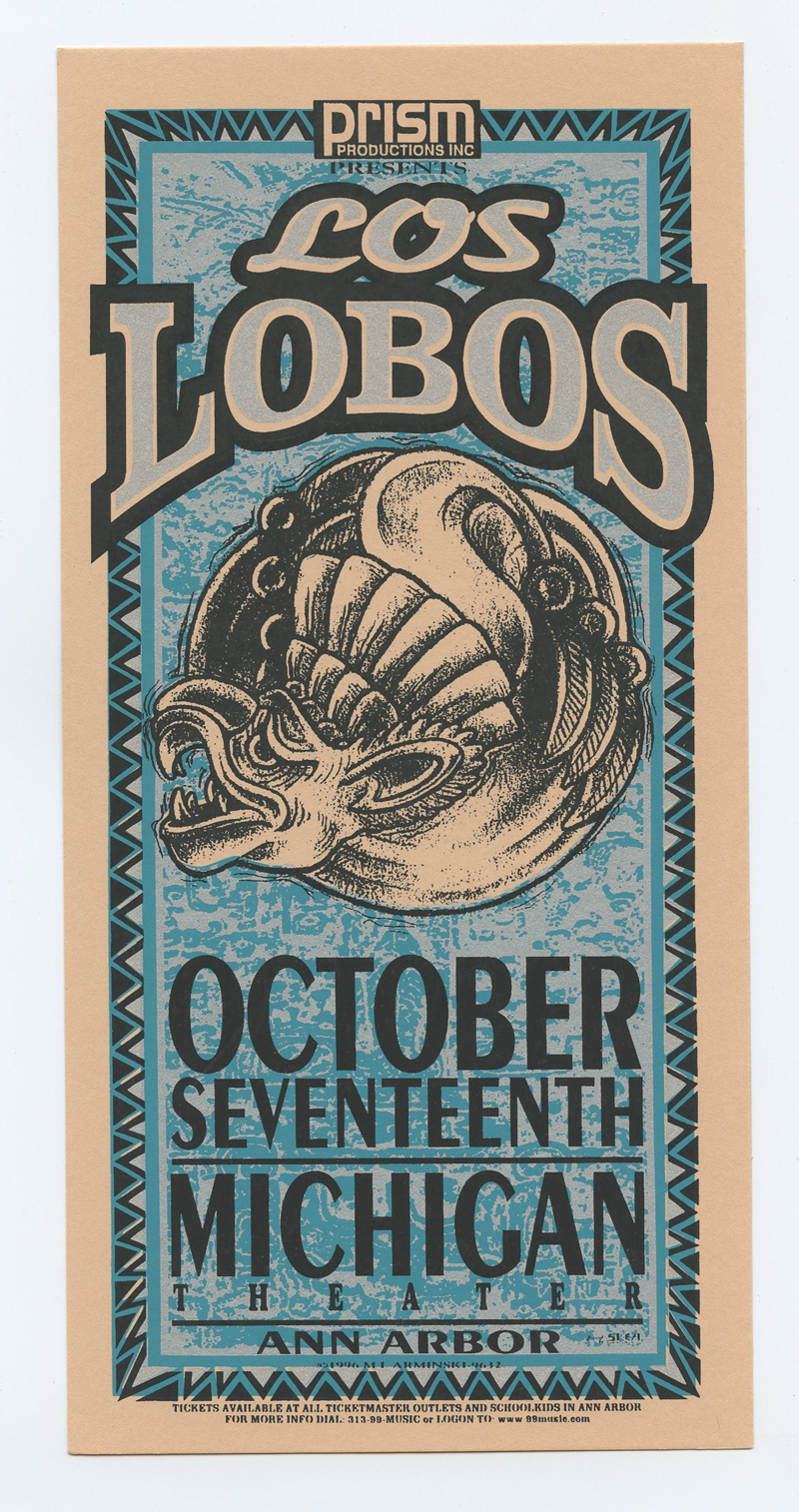 Los Lobos Handbill Michigan Theatre Ann Arbor 1996 Oct 17 Mark Arminski