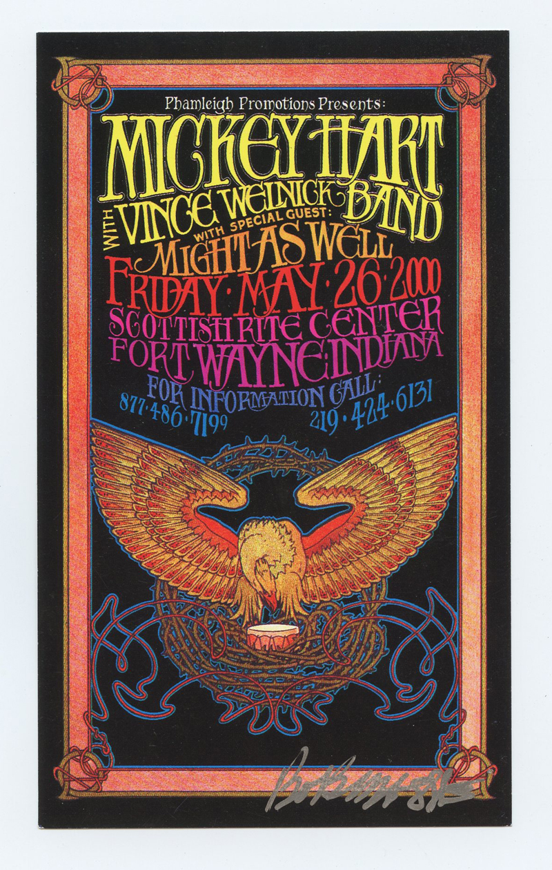 Mickey Hart Vince Welnick Grateful Dead Handbill 2000 May 26 Indiana