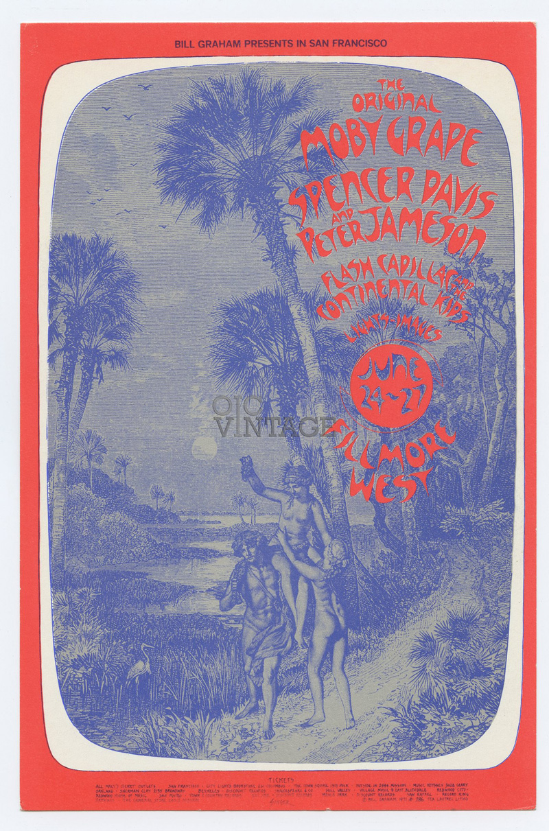 BG 286 Postcard Ad Back Moby Grape 1971 Jun 24