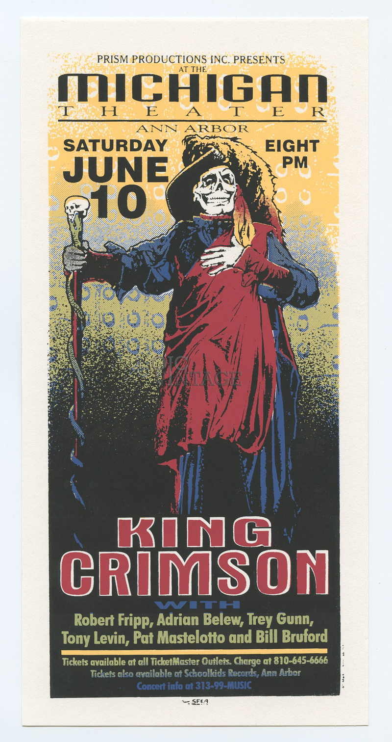 King Crimson Handbill Michigan Theater 1995 Jun 10 Mark Arminski