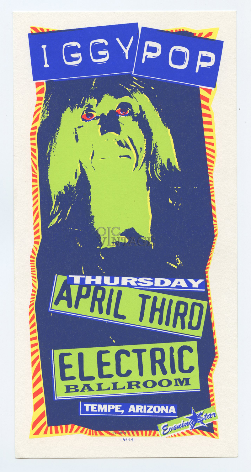 Iggy Pop Handbill Arizona Electric Ballroom 1997 Apr 3 Mark Arminski