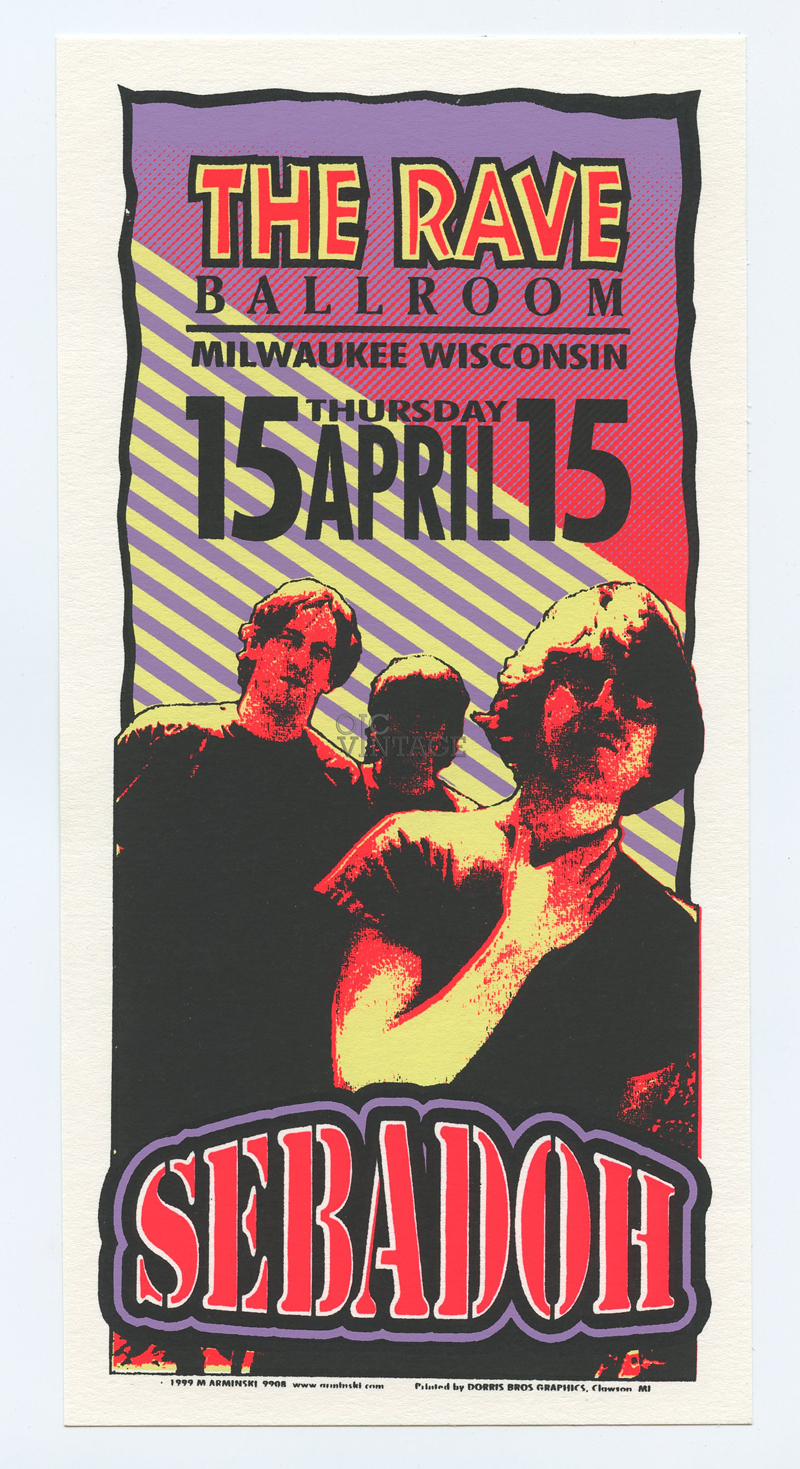 Sebadoh Handbill 1999 Apr 15 the Rave Ballroom Mark Arminski