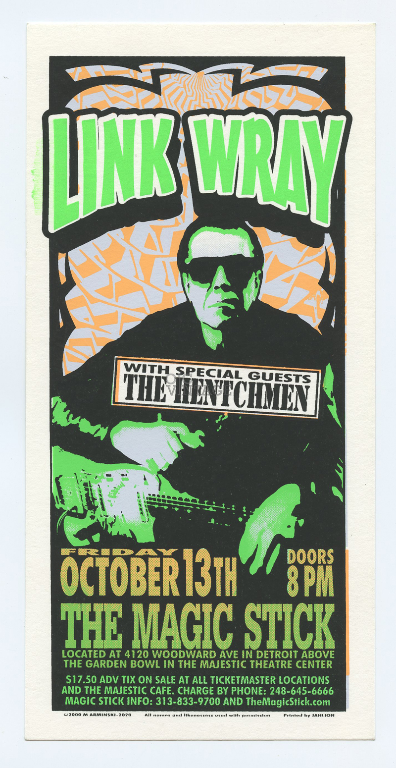 Link Wray Handbill The Magic Stick Detroit 2000 Oct 13 Mark Arminski