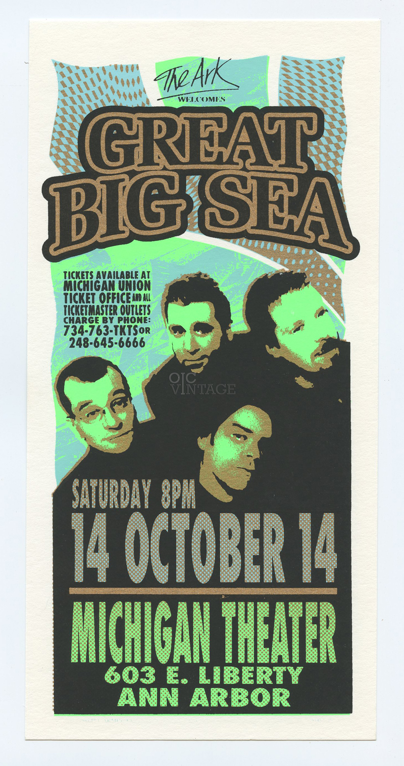 Great Big Sea Handbill Michigan Theater 2000 Oct 14 Mark Arminski