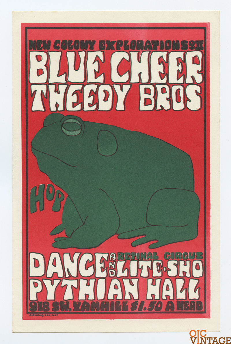 Pythian Hall Handbill 1967 Apr 21 Blue Cheer Tweedy Brothers