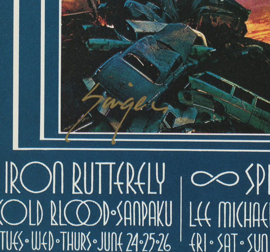 BG 178 BG 179 Postcard Iron Butterfly WHO Santana 1969 Jun David Singer signed 