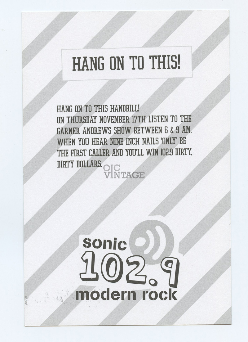 Nine Inch Nails Handbill 2005 Edmonton Radio Station Promotion