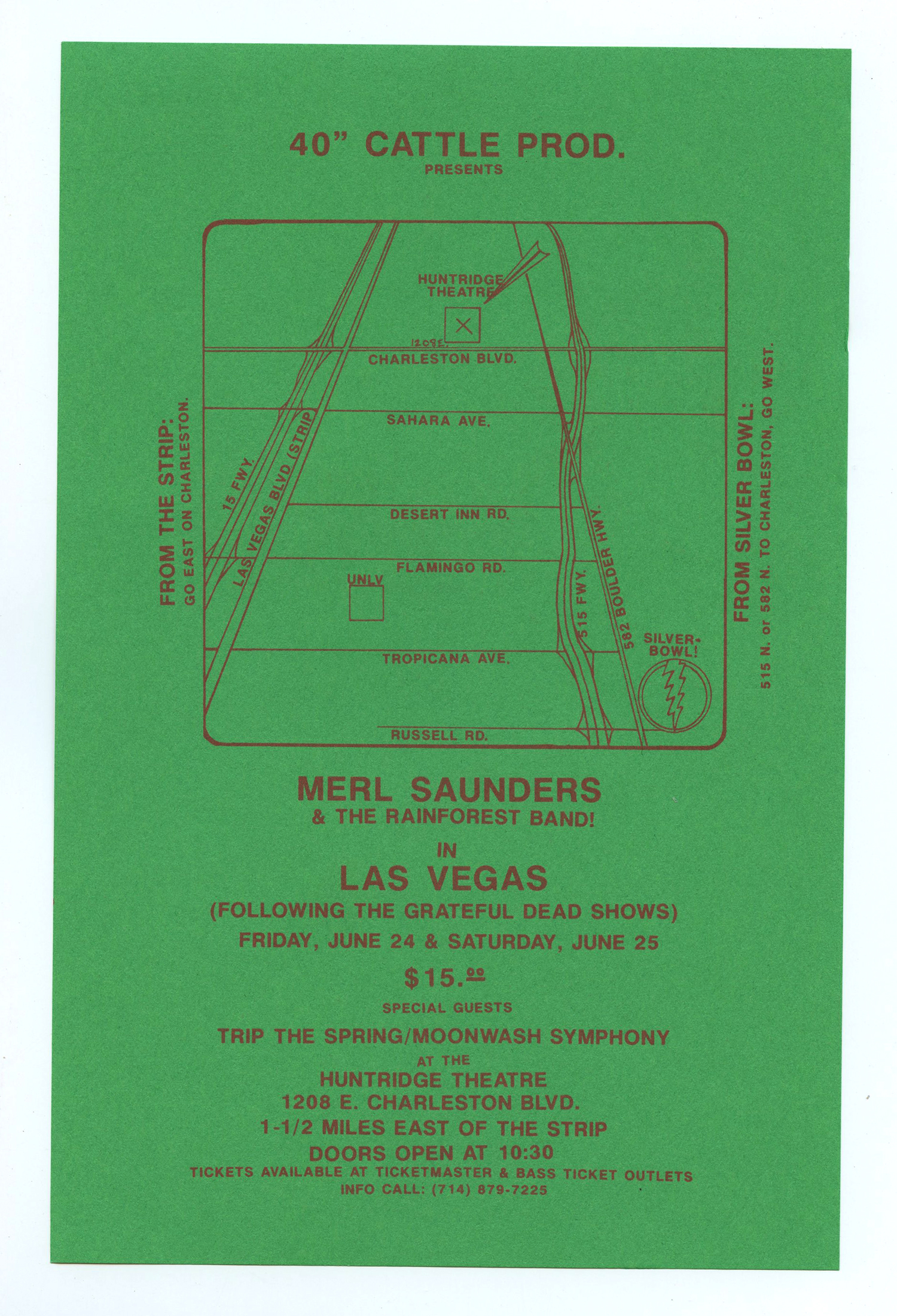 Merl Saunders Flyer 1994 Jun 24 Huntridge Theatre Las Vegas