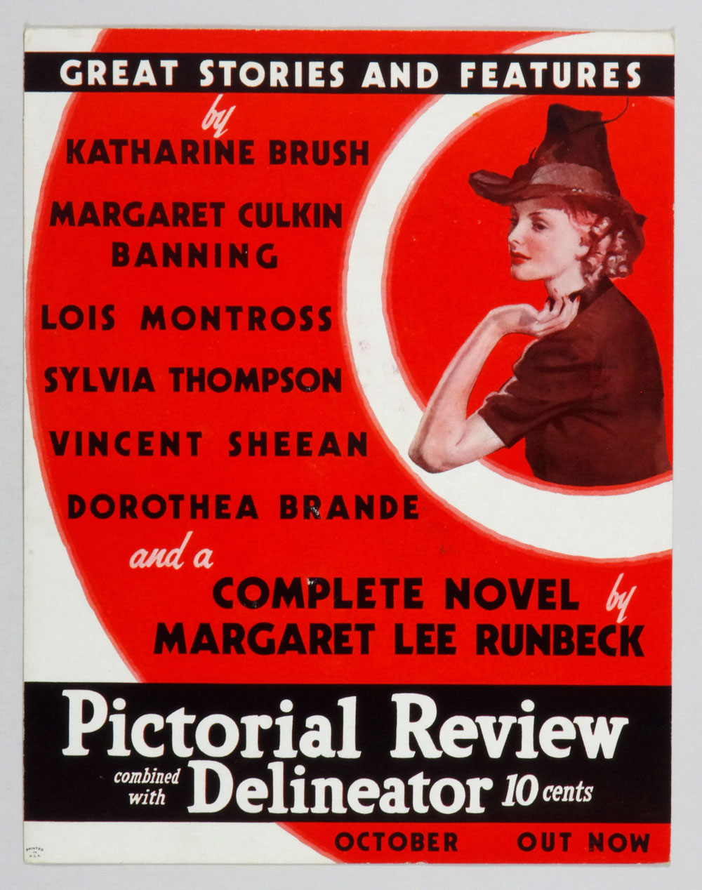 Pictorial Review Magazine Poster Cardboard Display 1937 October