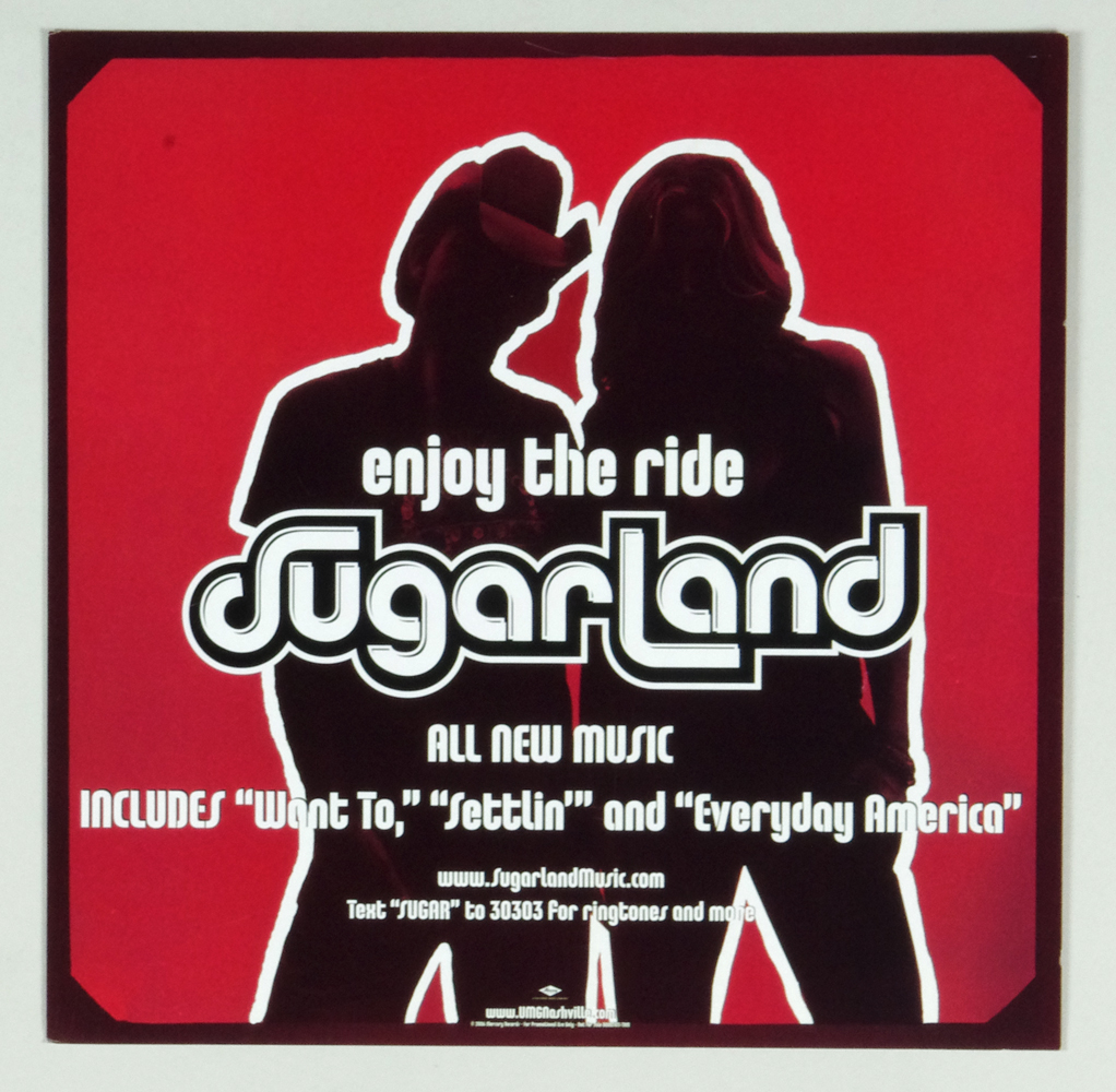 Sugarland Poster Flat 2006 Enjoy Ride Album Promotion 12 x 12