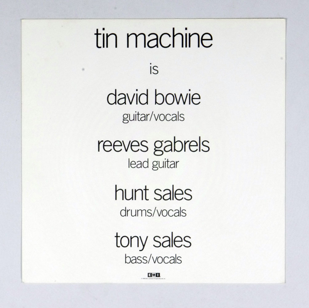 Tin Machine Poster Flat self titled Album 1988 Album Promotion 12 x 12 