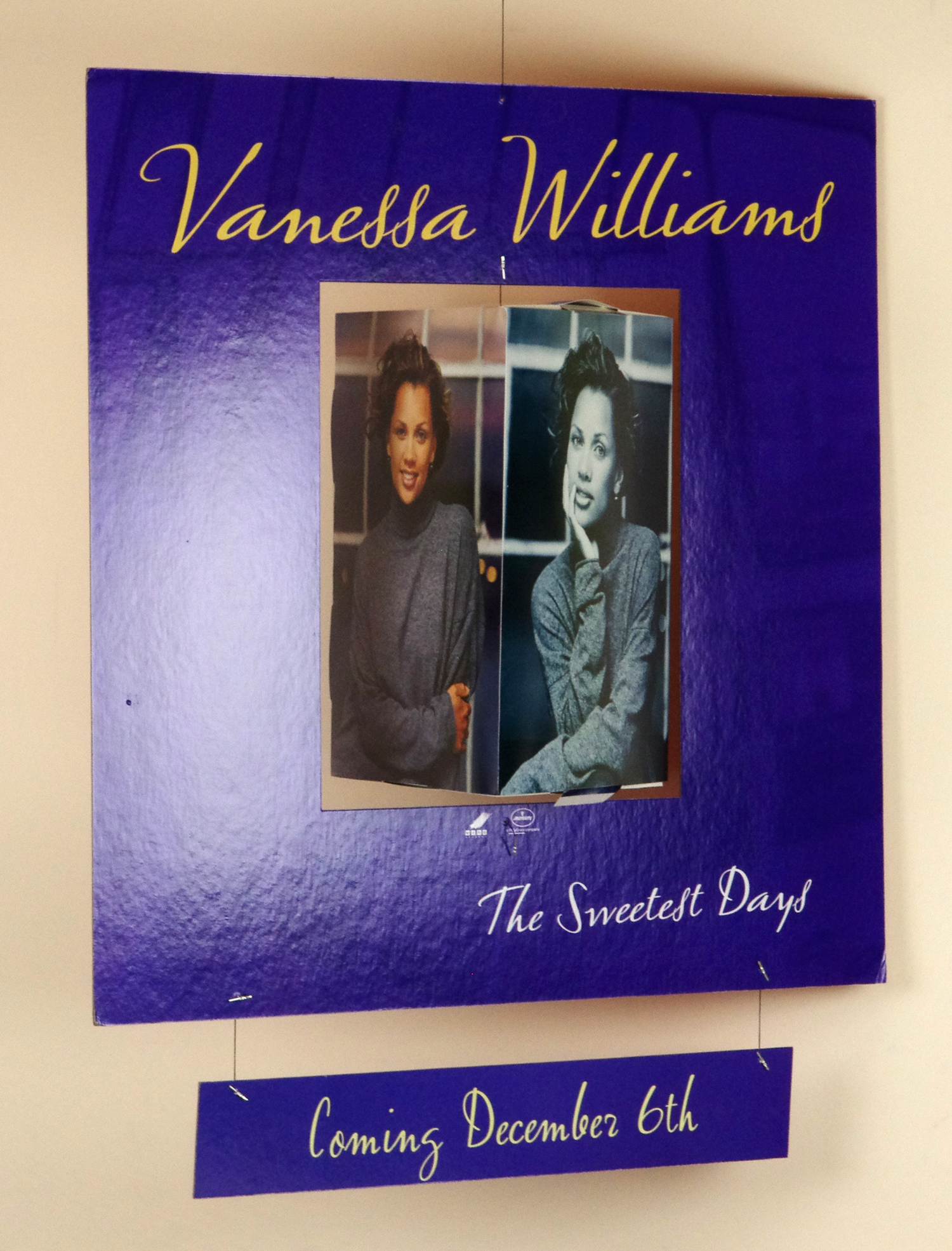 Venessa Williams Cardboard Display 1994 The Sweetest Days Album Promo Mercury Records