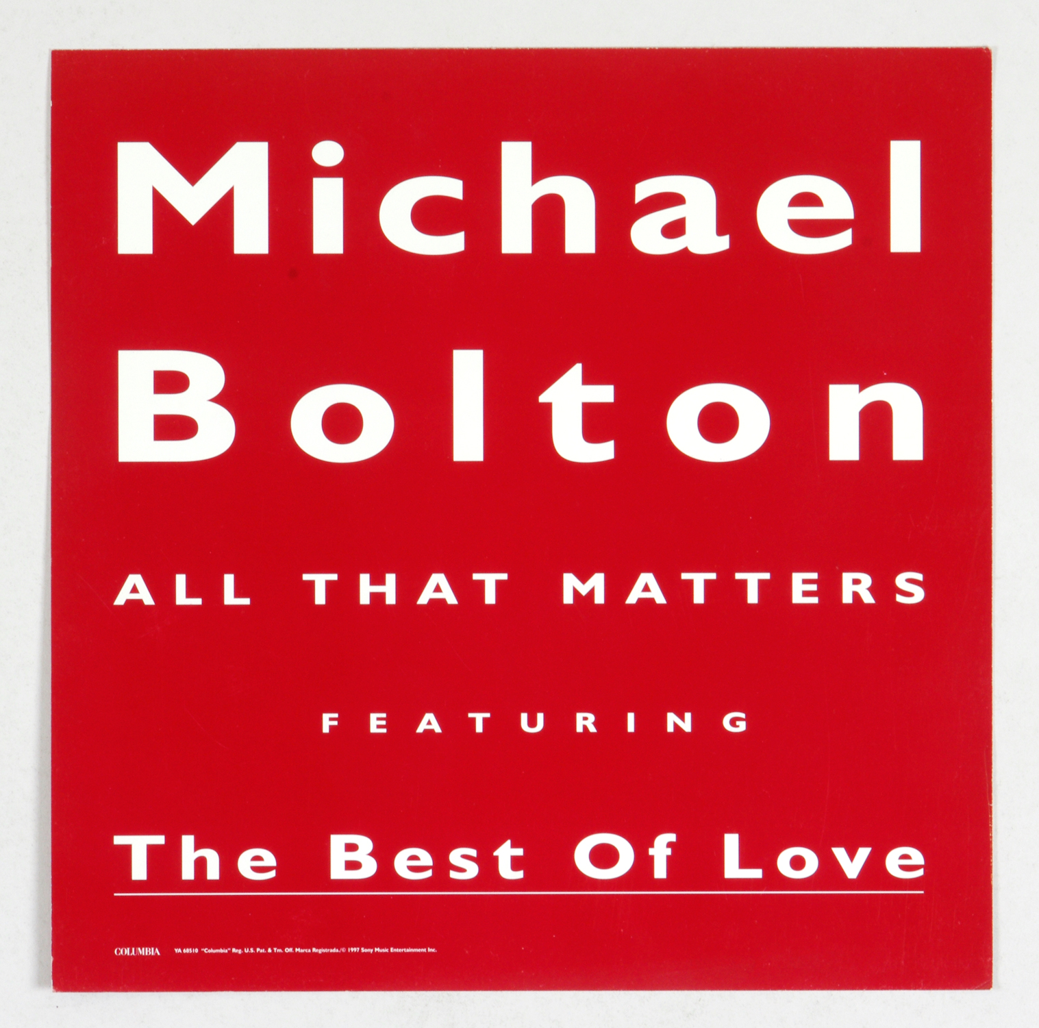 Michael Bolton Poster Flat 1992 All That Matters Album Promotion 12 x 12