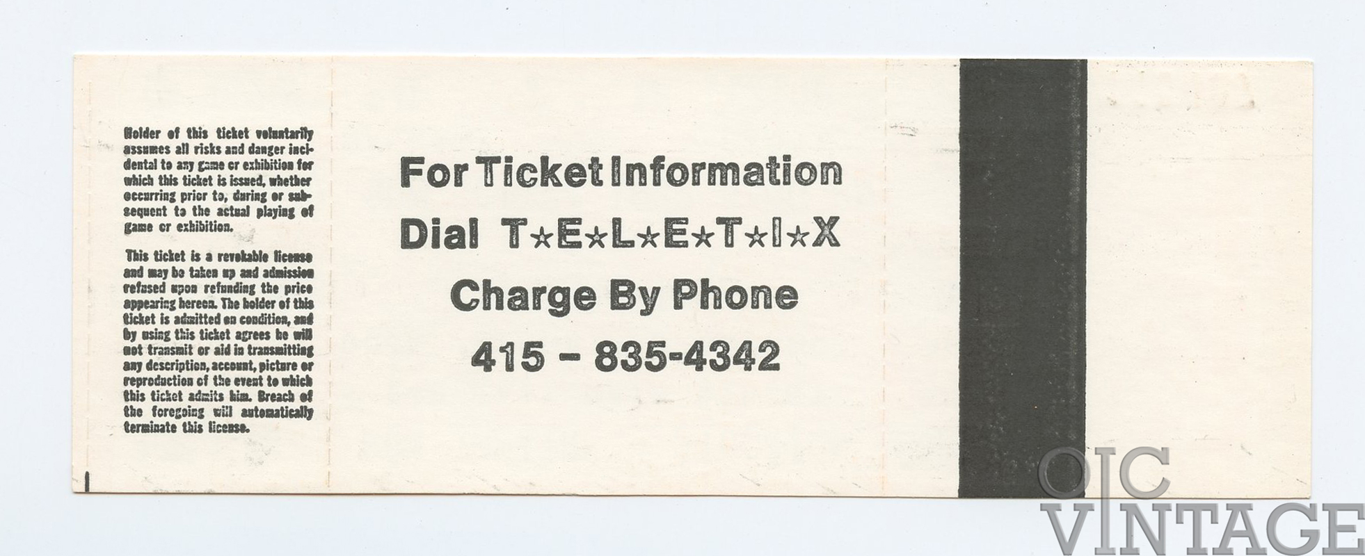 Jethro Tull Ticket Vintage 1982 Oct 24 Stockton CA 