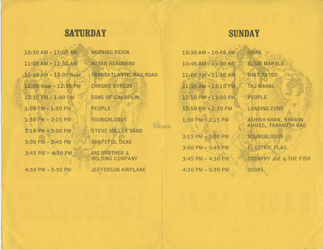 Northern California Folk Rock Festival Program 1968 May 18 Santa Clara