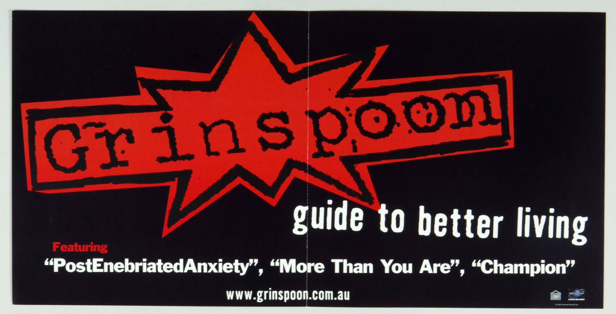 Grinspoon Poster Flat 1997 Guide To Better Living Album Promotion 12 x 12