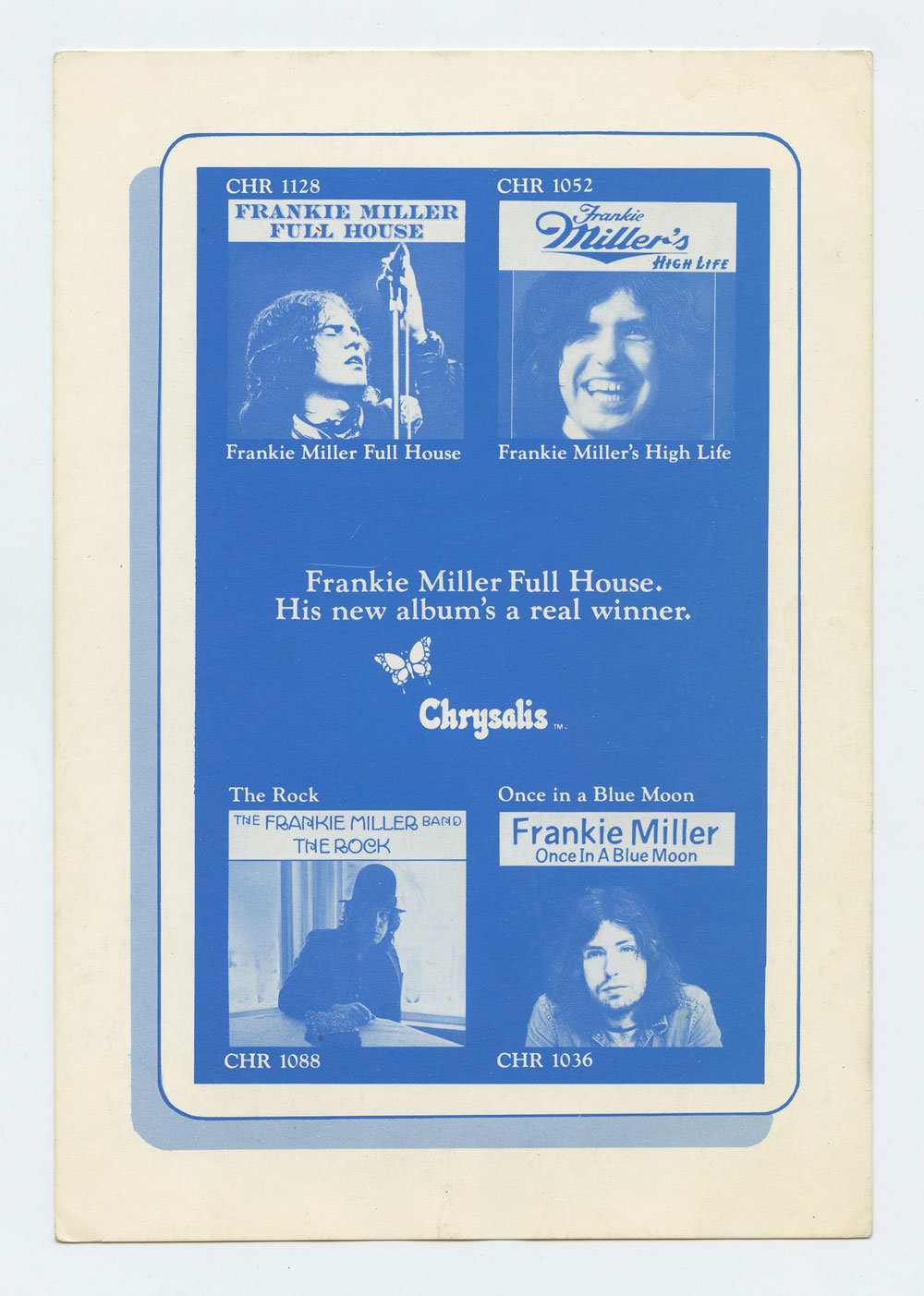 Frankie Miller Handbill 1977 Summer Tour 2 sided