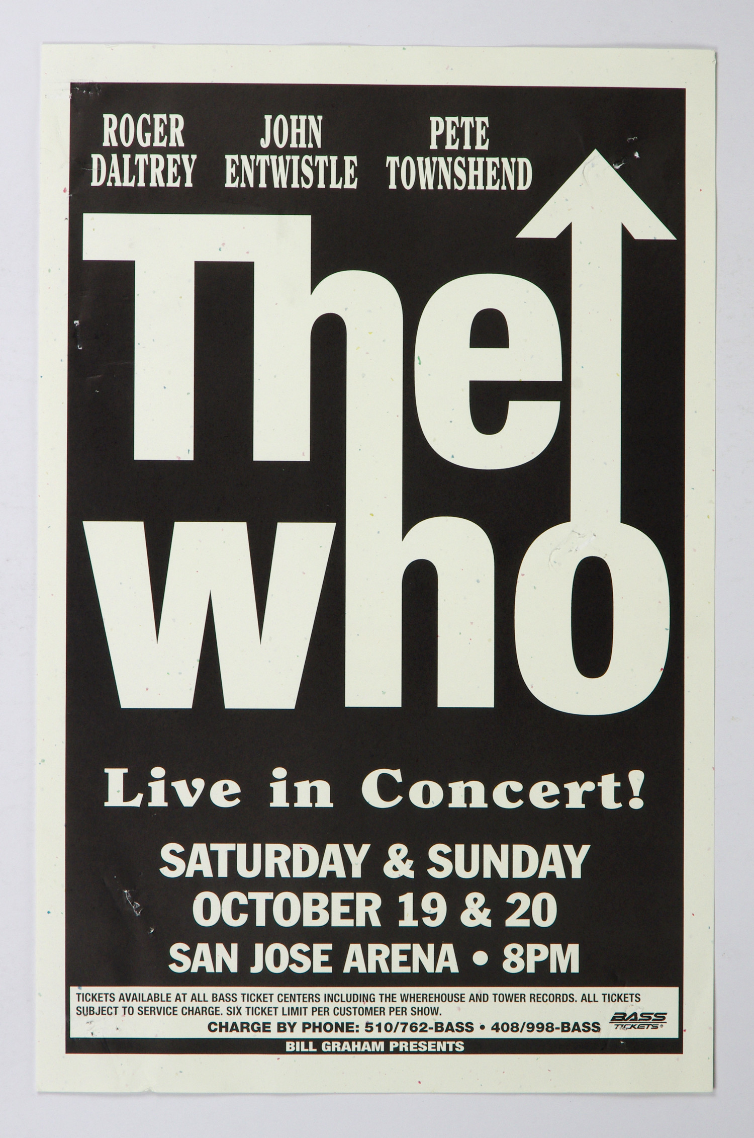 The Who Poster Quadrophenia Tour 1996 Oct 19 San Jose Arena