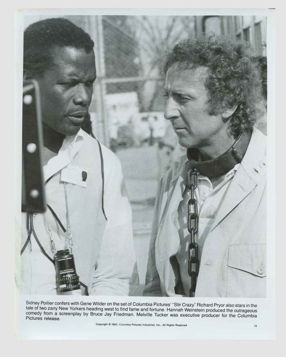 Sydney Poitier Gene Wilder Photo 1980 Stir Crazy Original Vintage