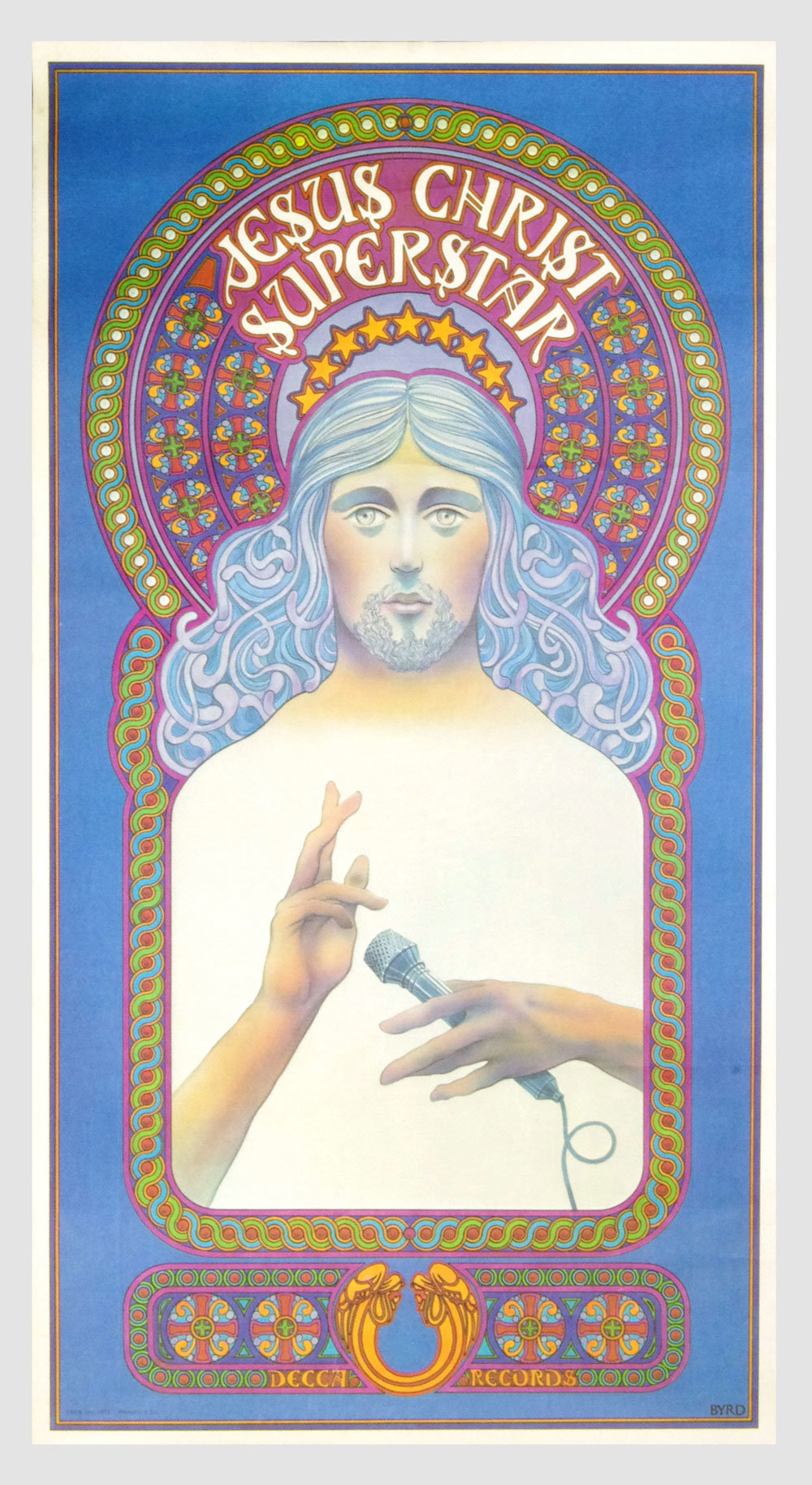 Jesus Christ Superstar Rock Opera Poster 1971 David Byrd 16 x 30