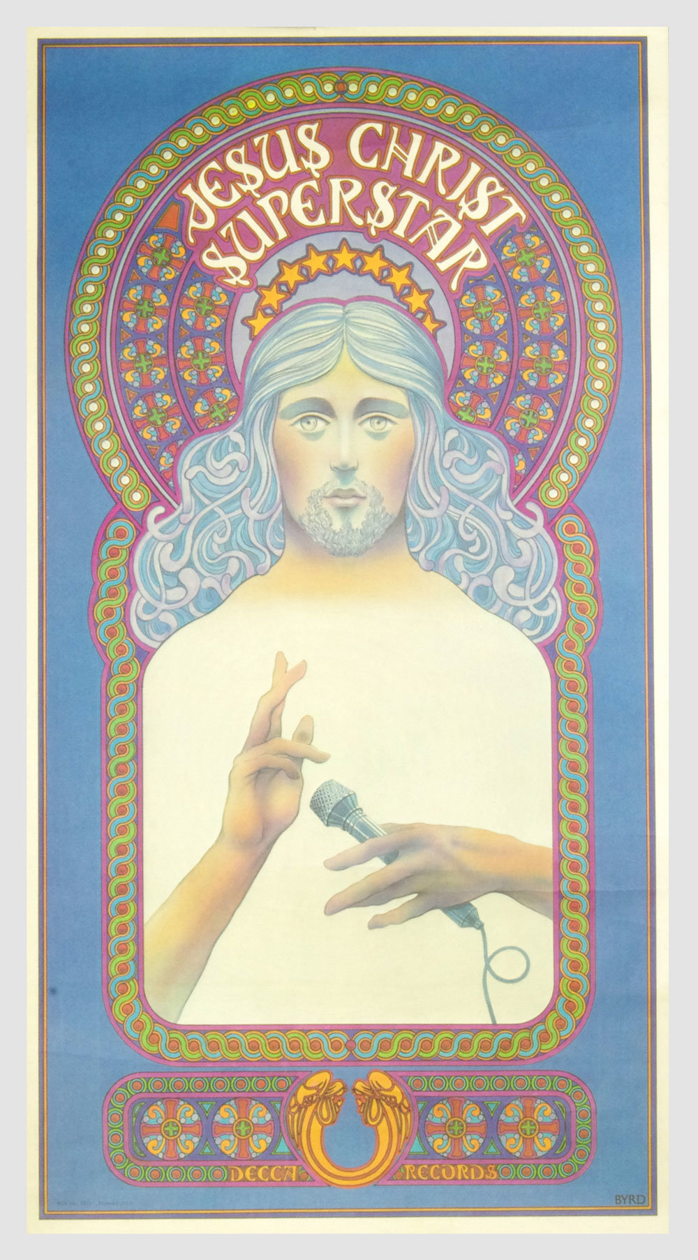 Jesus Christ Superstar Rock Opera Poster 1971 David Byrd 16 x 30