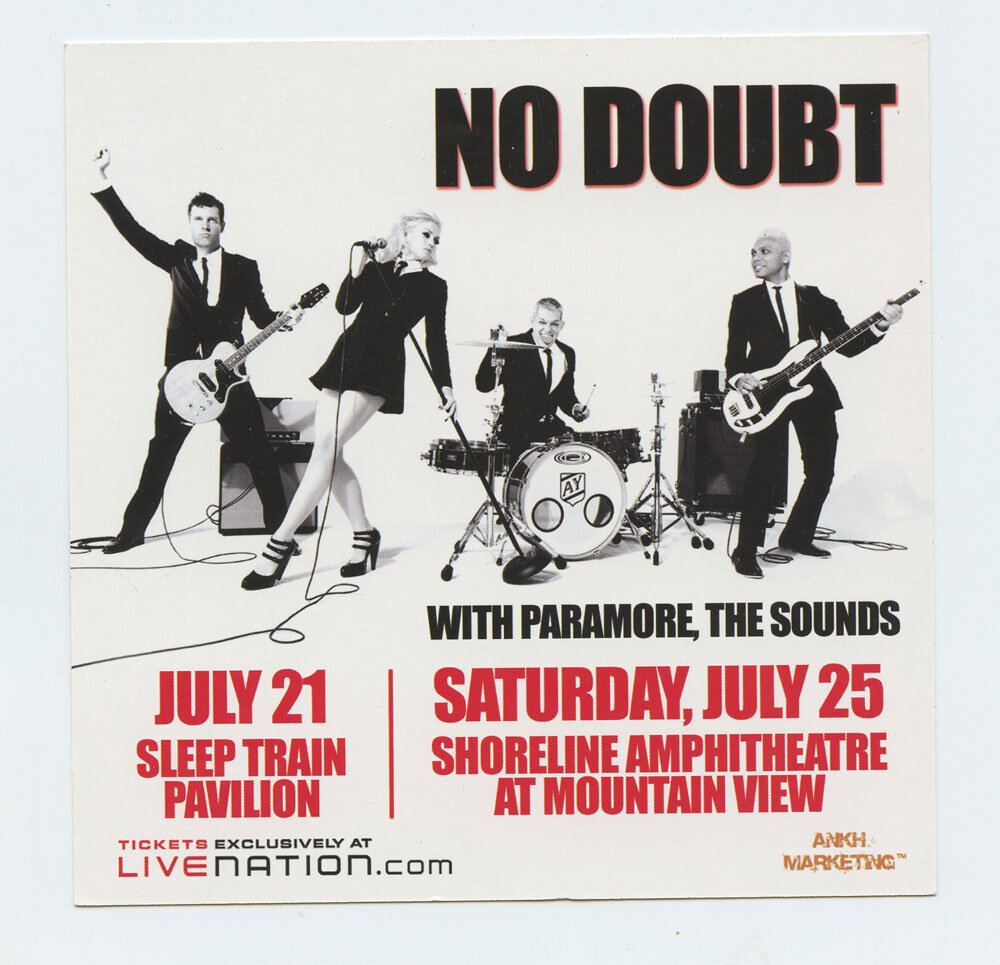 No Doubt Handbill 2009 July Shoreline Amphitheatre 