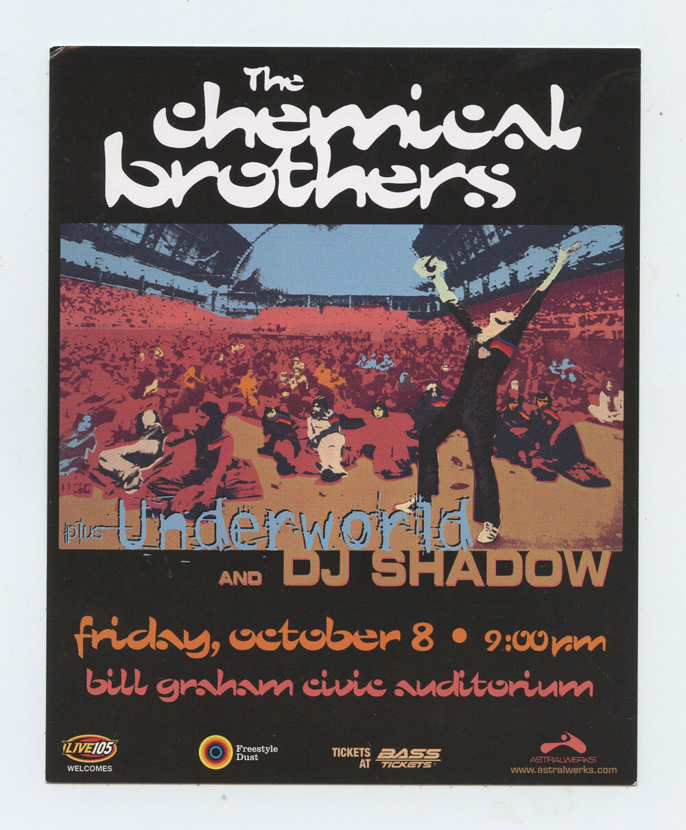 The Chemical Brothers Handbill 1999 Oct 8 Bill Graham Civic Auditorium