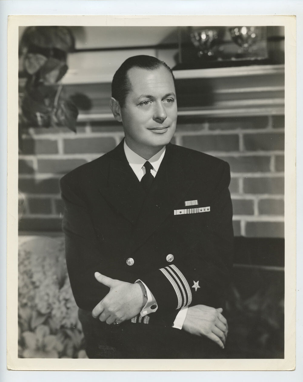 Robert Montgomery Photo 1944  in Navy Uniform Publicity Promotion Original Vintage