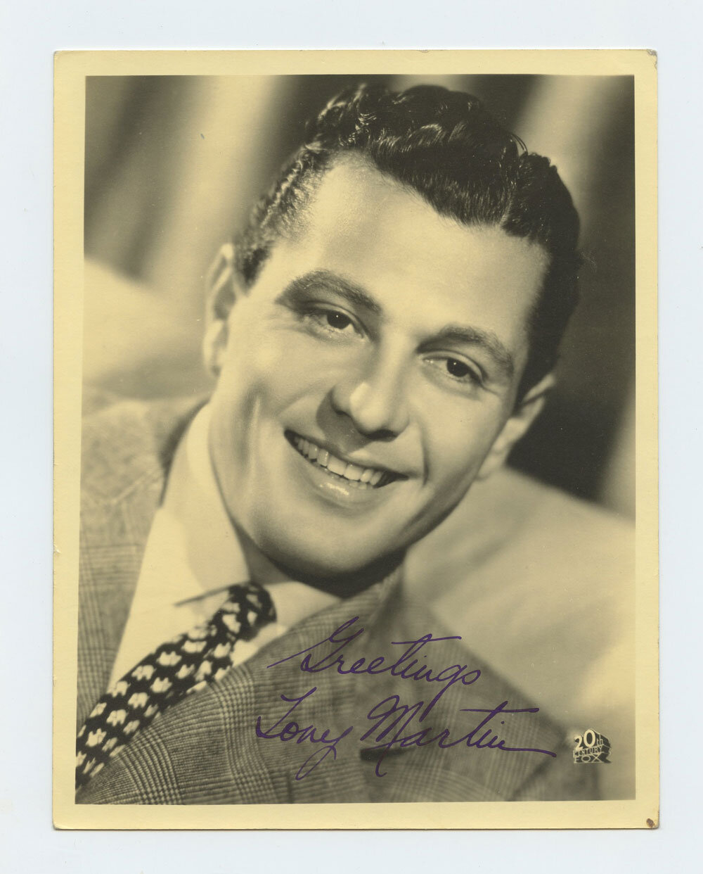 Tony Martin Photo 1945 Autographed Inscribed Original Vintage