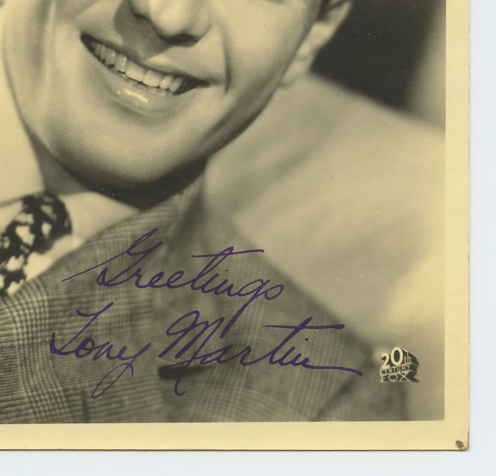 Tony Martin Photo 1945 Autographed Inscribed Original Vintage