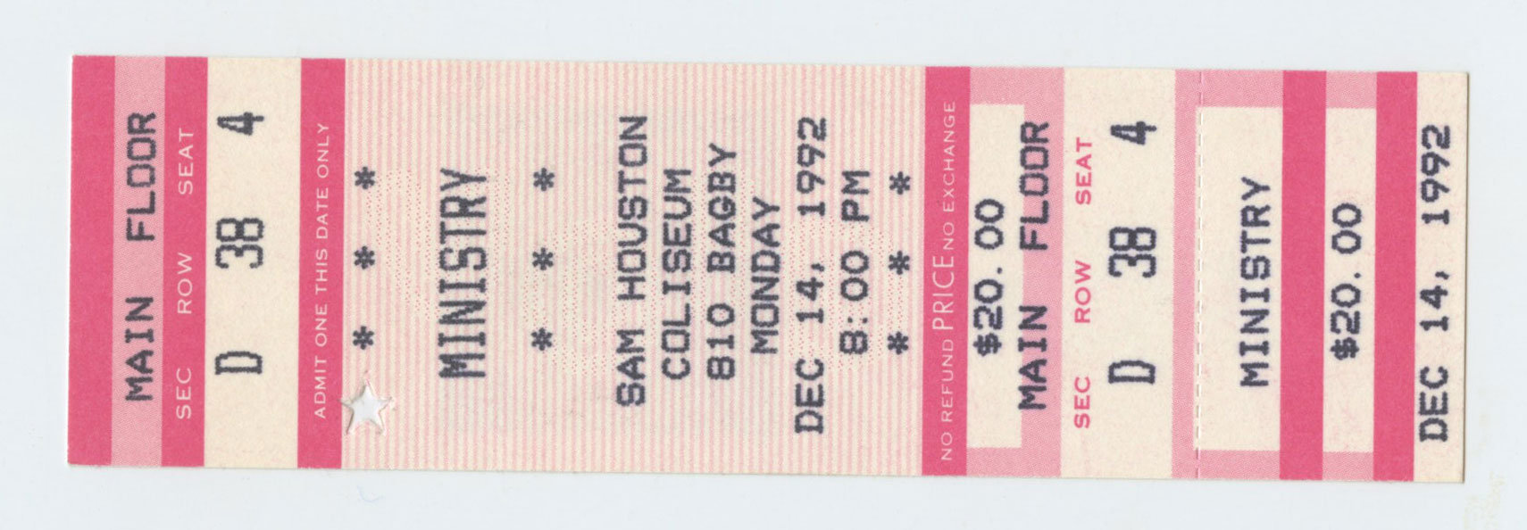 1992 Ticket Pricing