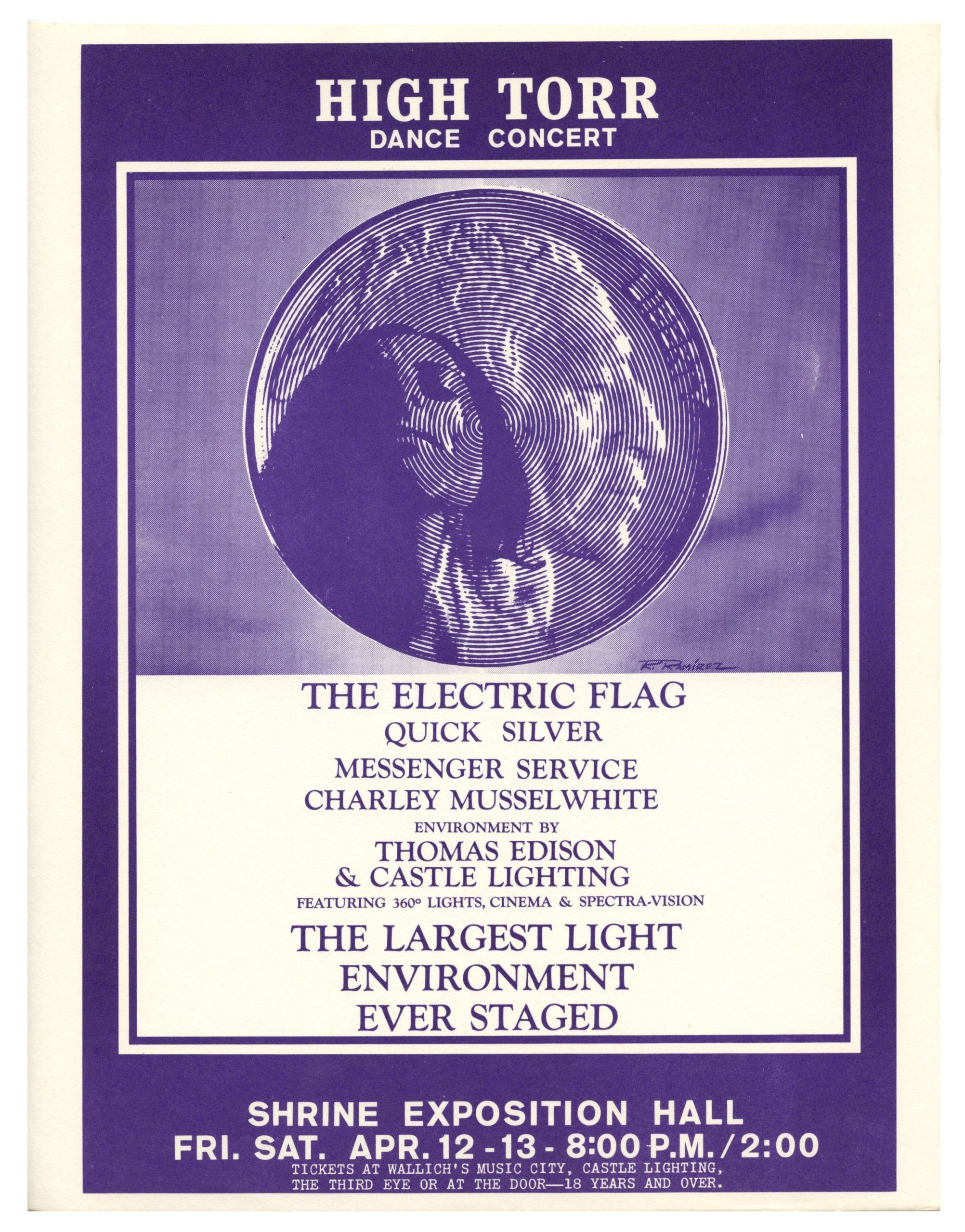 Electric Flag Handbill w/ Quicksilver Messenger Service 1968 Shrine Exposition 