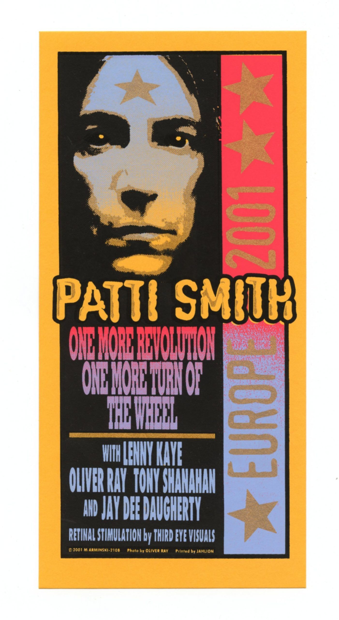 Patti Smith Handbill 2001 Europe Tour 