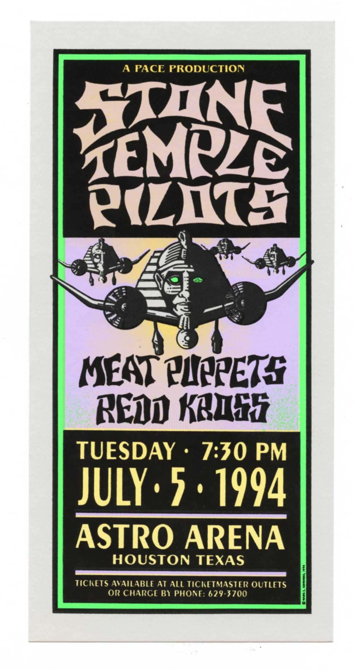 Stone Temple Pilots Handbill 1994 Jul 5 Astro Arena Houston