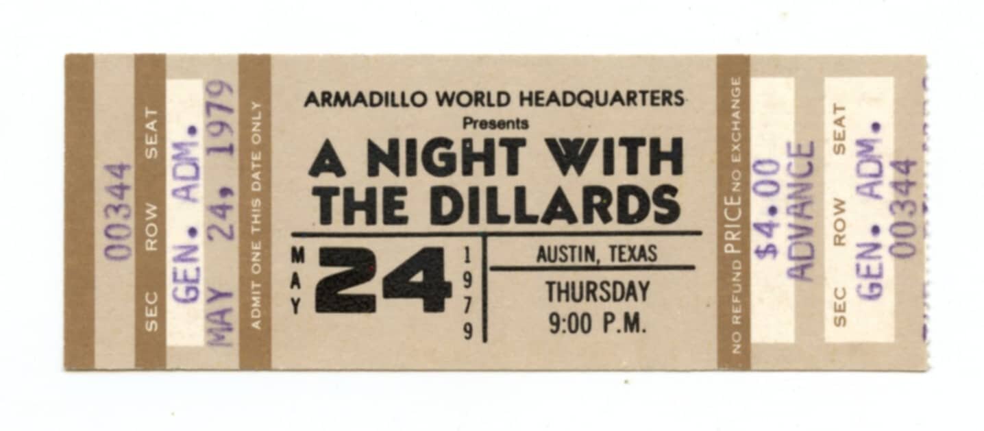 The Dillards Ticket Vintage 1979 May 24 Austin Tx