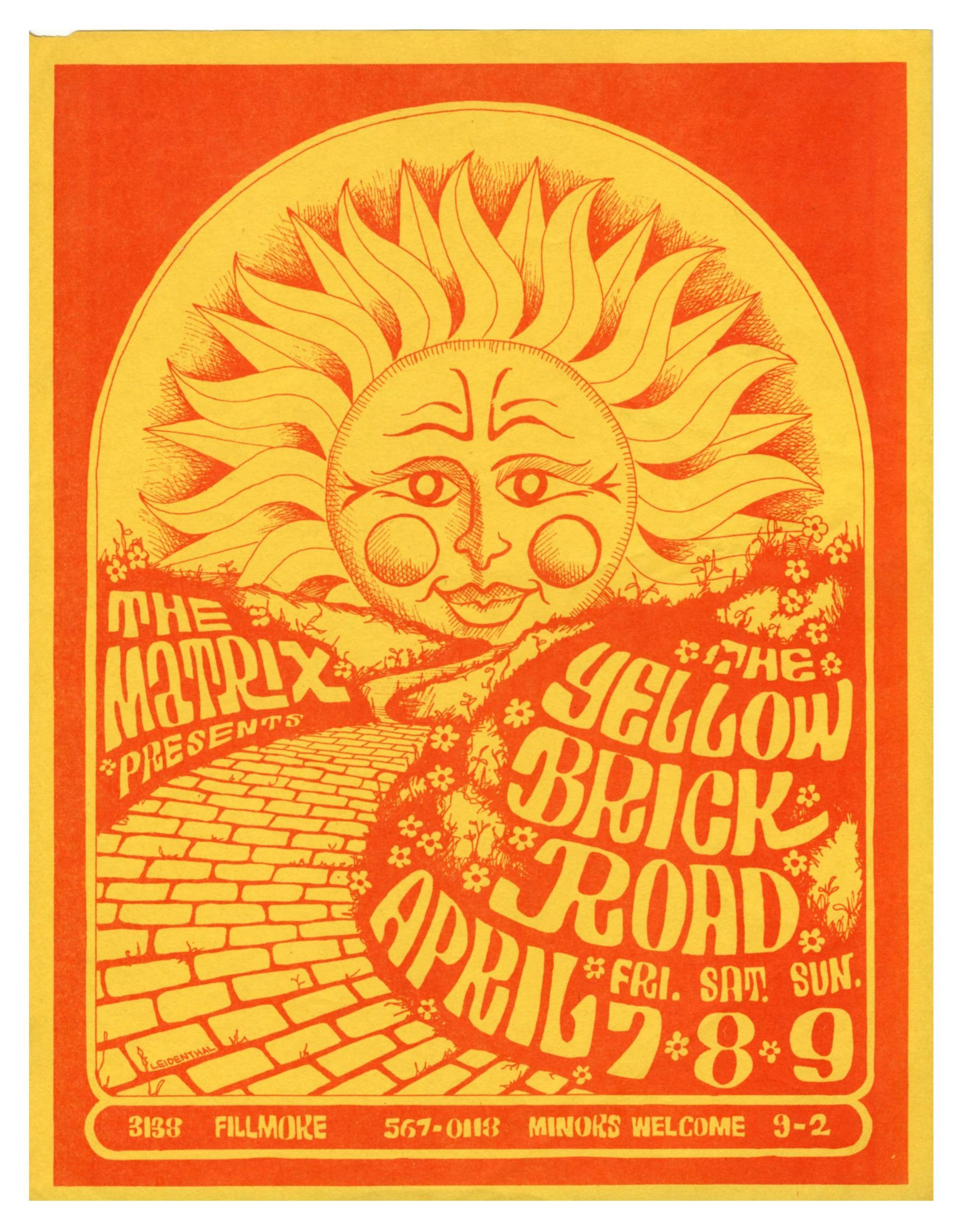 Matrix Handbill 1967 the Yellow Brick Road