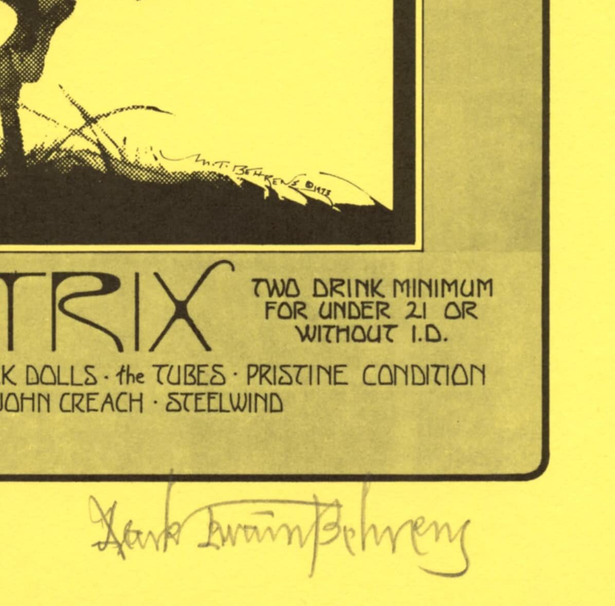 Matrix Handbill 1973 Stoneground Graham Central Station Mark T. Behrens signed