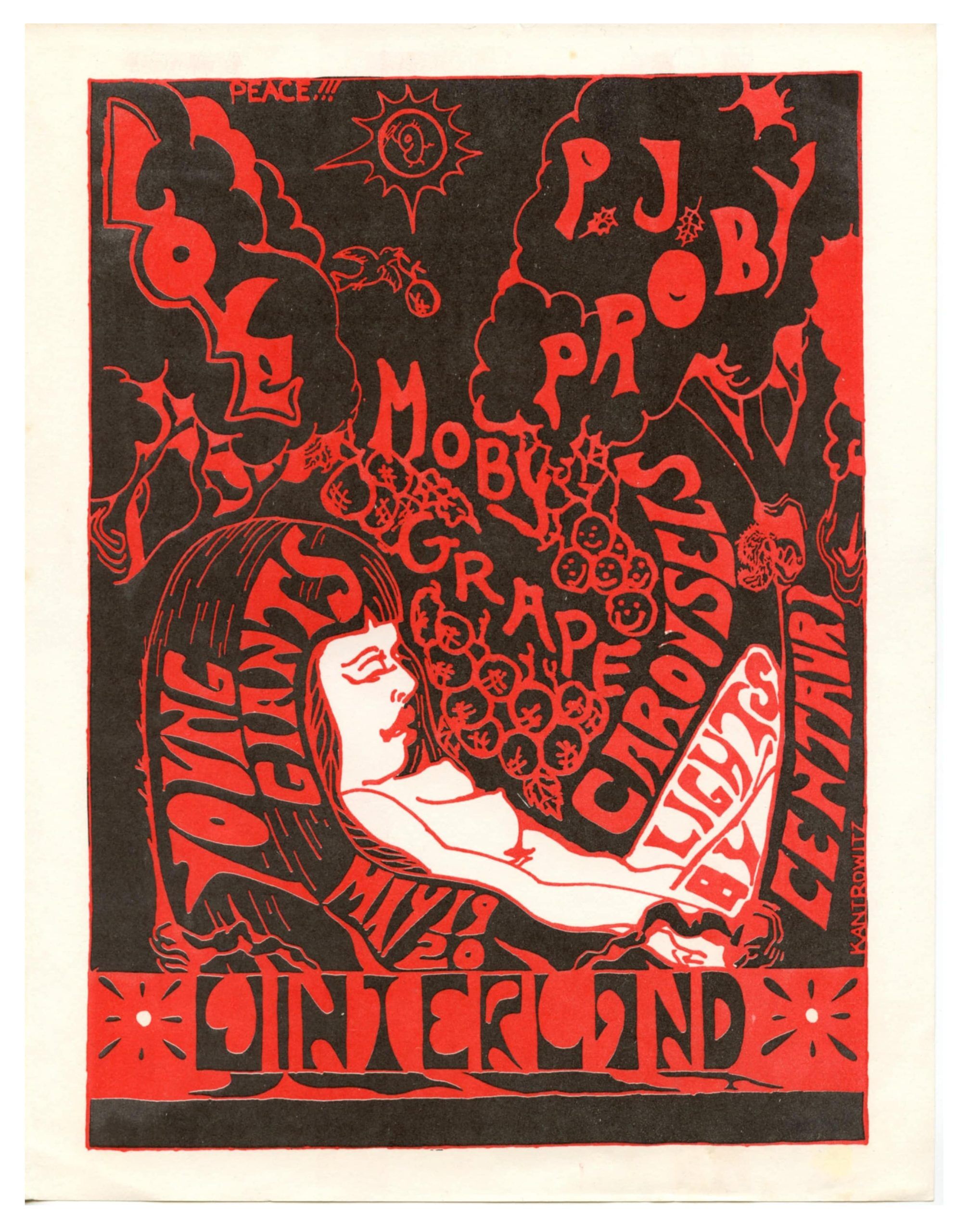 Moby Grape Love Handbill 1967 May 19 Winterland San Francisco Kant Rowitz