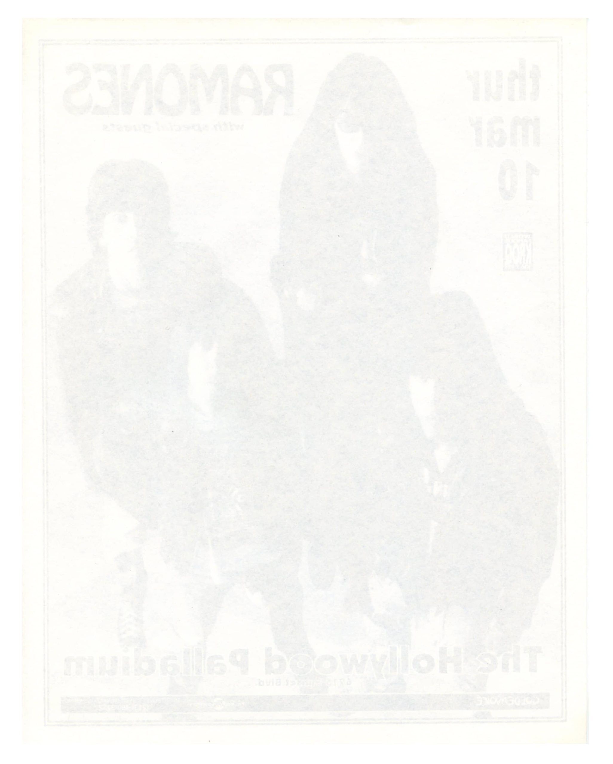 Ramones Handbill 1995 Mach 10 Hollywood Palladium