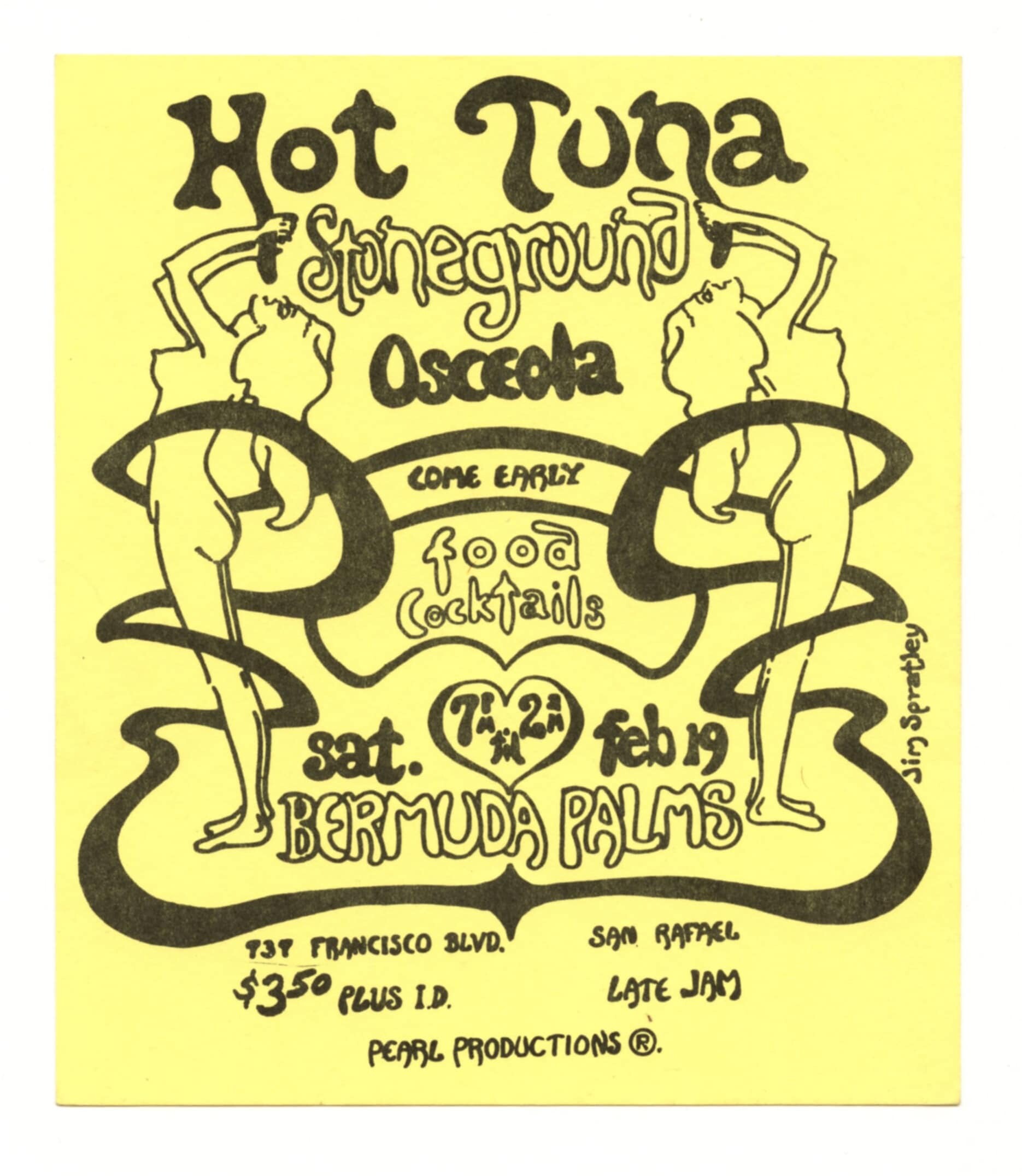 Hot Tuna Stoneground Handbill 1972 Feb 19 Bermuda Palms San Rafael