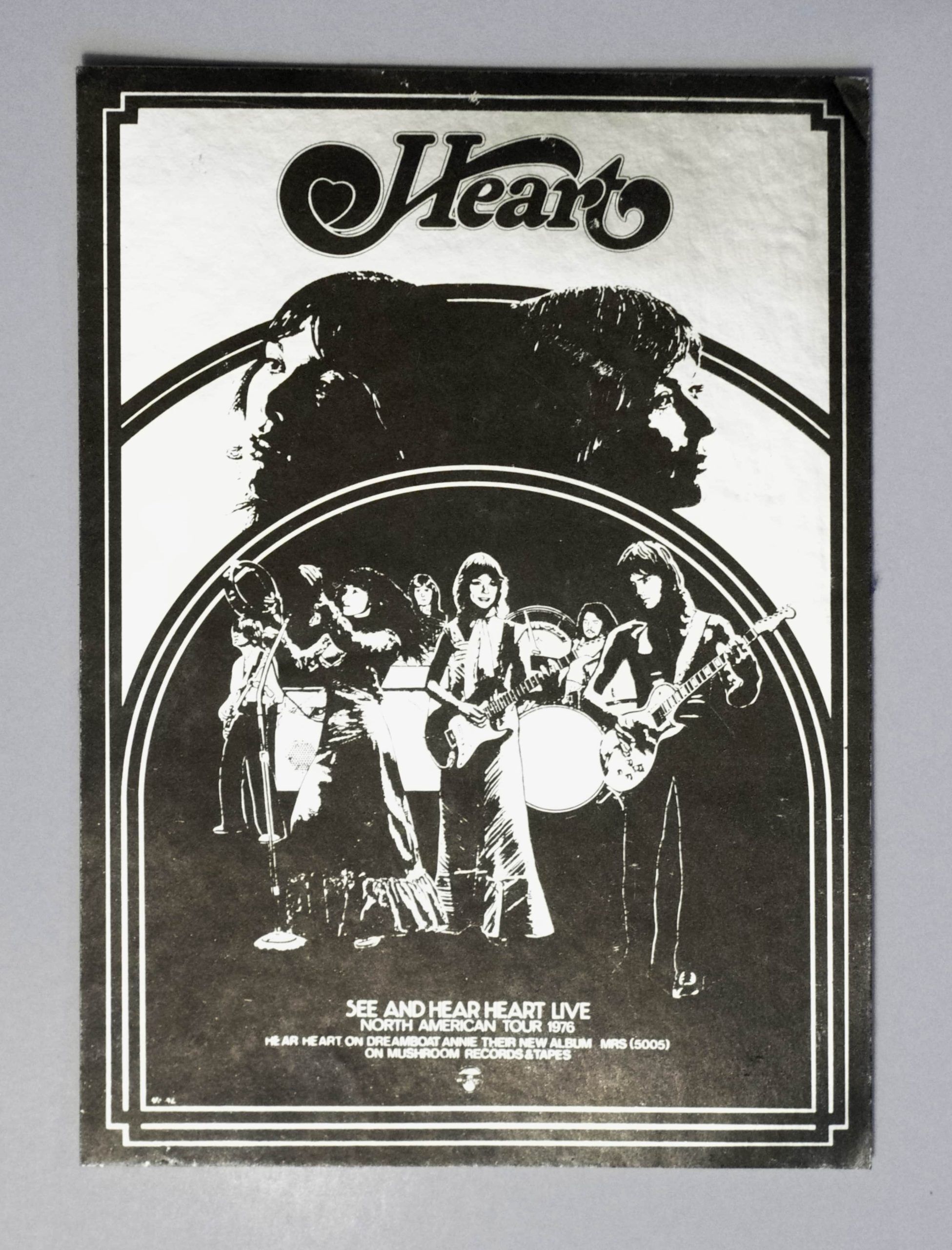 Heart Handbill North American Tour 1976 Mushroom Records