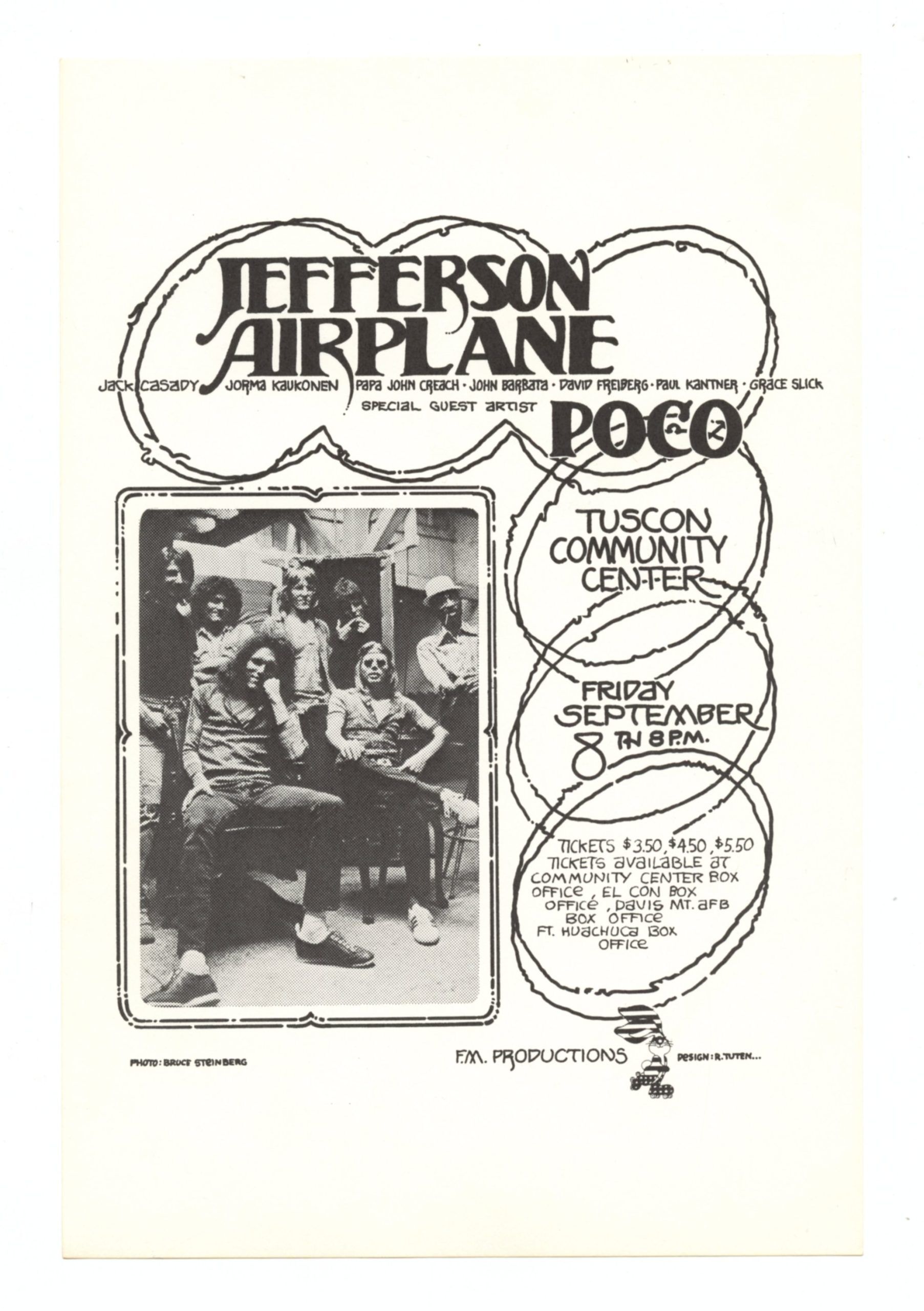 Jefferson Airplane Poco Handbill 1973 Sep 8 Tucson Community Center