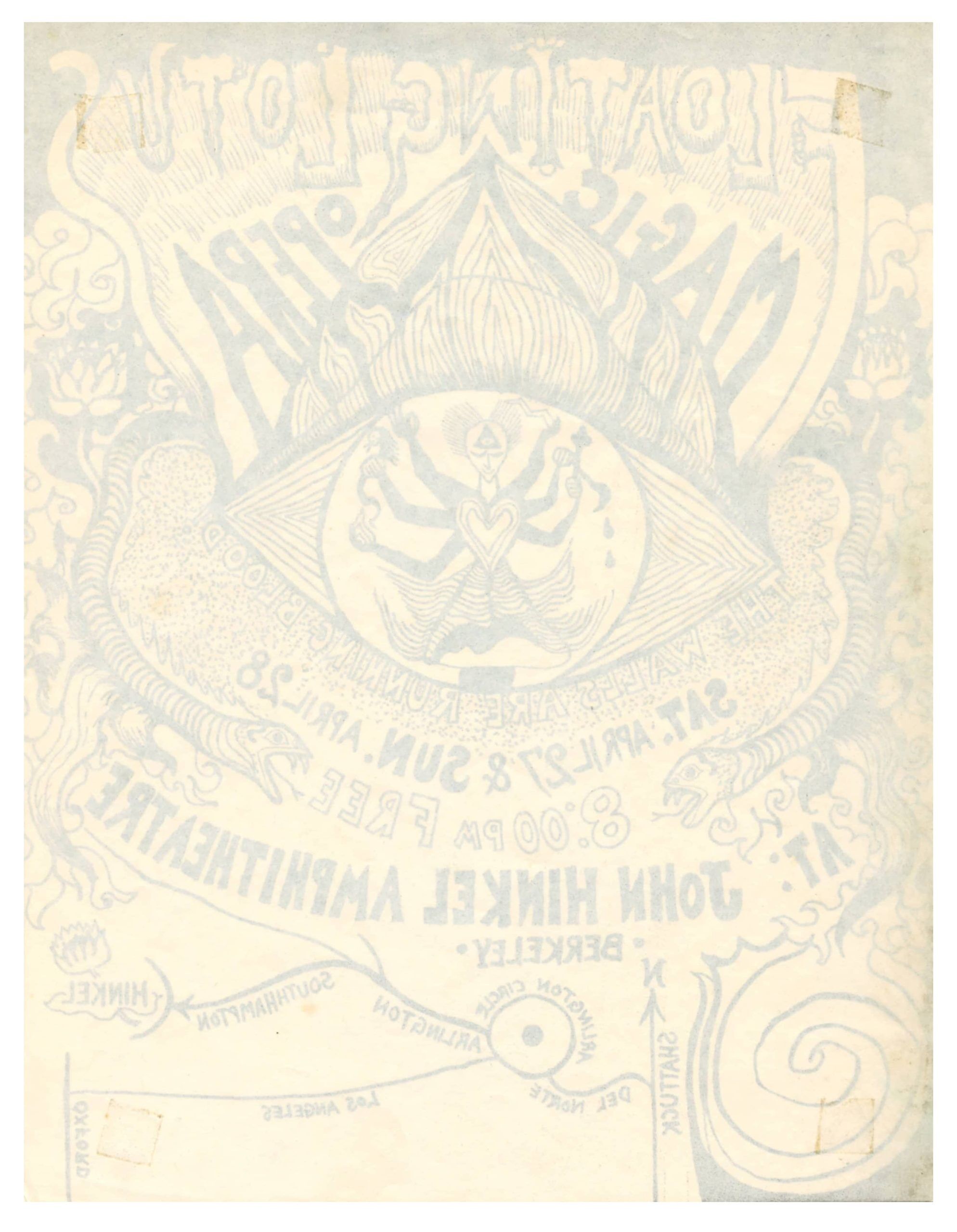 Floating Lotus Magic Opera Company Handbill 1970 Apr 27 Berkeley