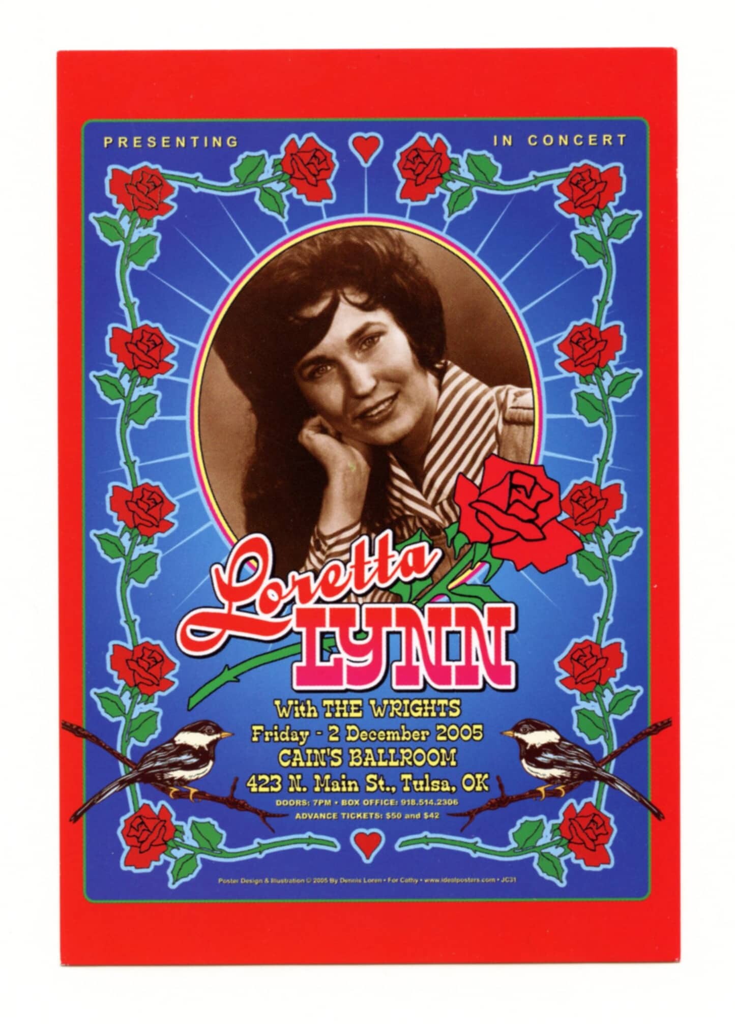 Loretta Lynn Handbill 2005 Dec 2 Cain's Ballroom St. Tulsa Dennis Loren