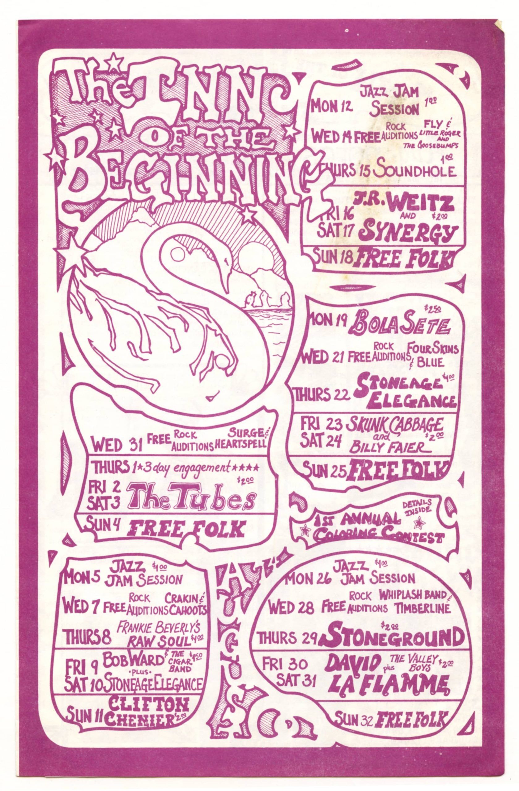 The Inn of The Beginning Concerts Mailer 1974 Tubes Bola Sete Stoneground