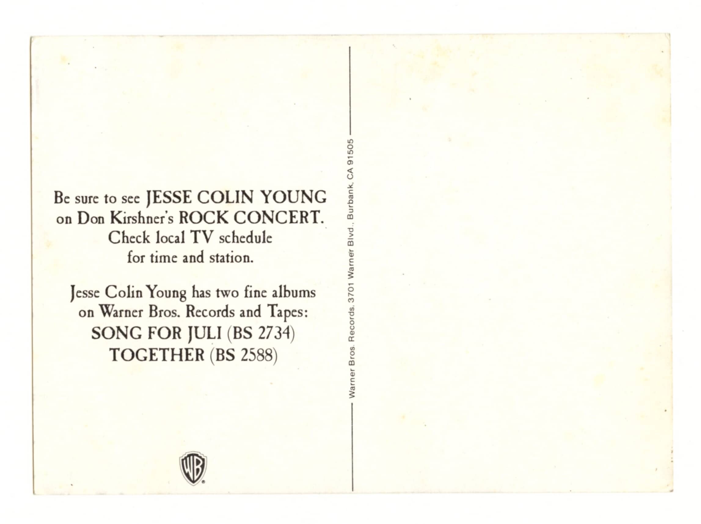 Jesse Colin Young Postcard 1973 Warner Bros Recordings