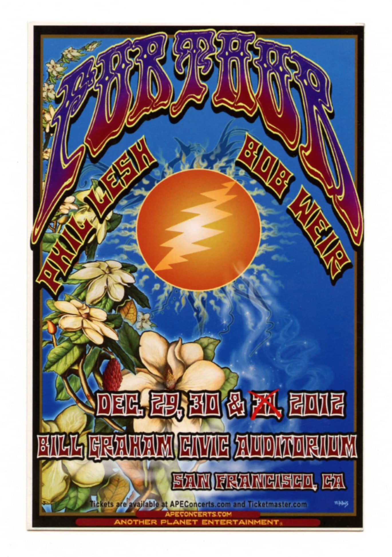 Phil Lesh Bob Weir Handbill 2012 Dec 29 Further 2012 New Year Concerts