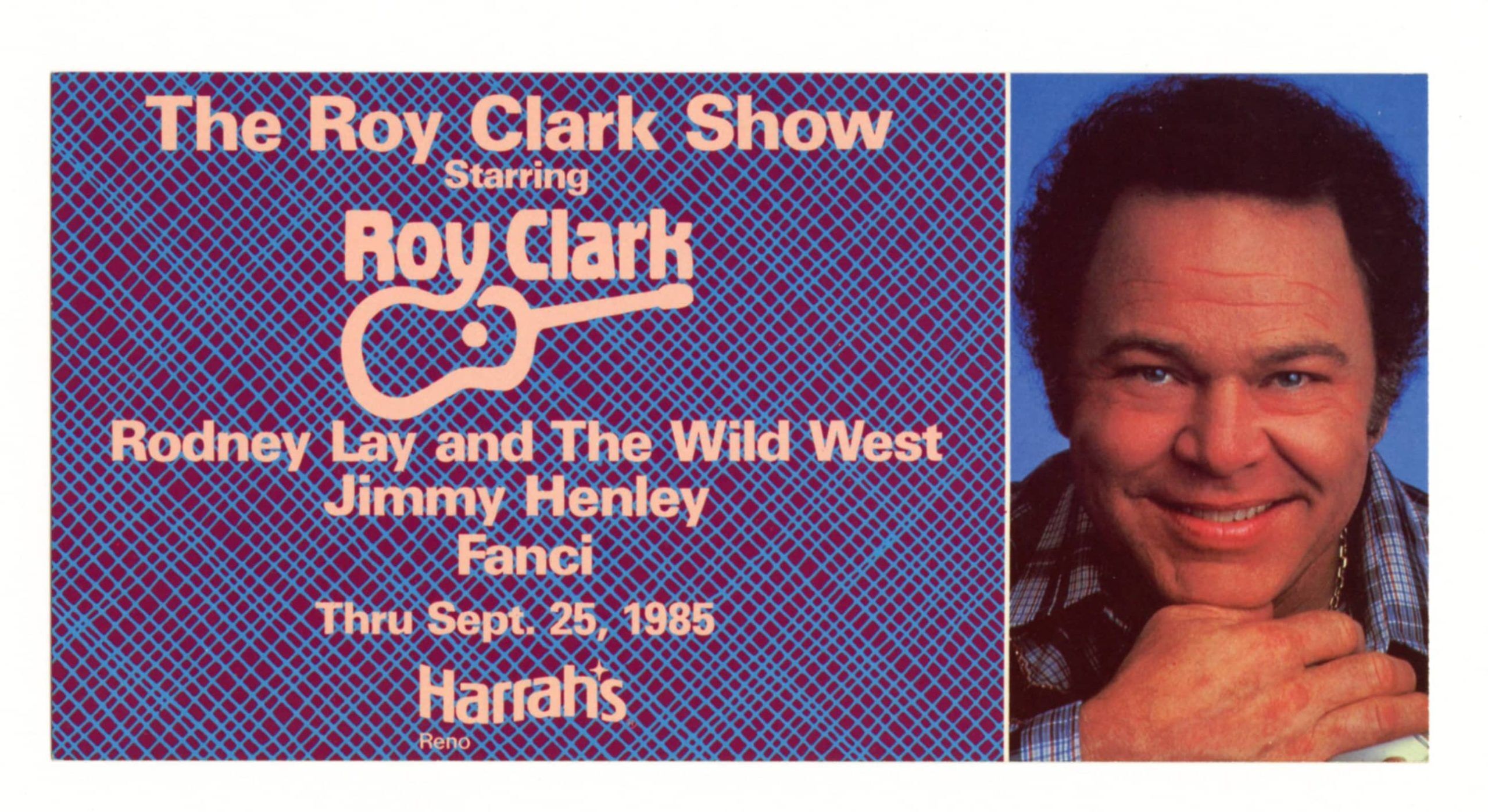 Roy Clark Postcard 1985 September Harrah's Reno